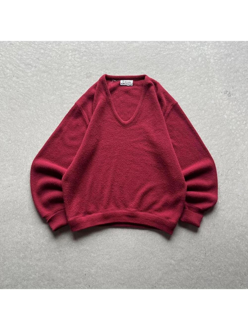 Vintage 80s Izod Lacoste V-Neck Sweater